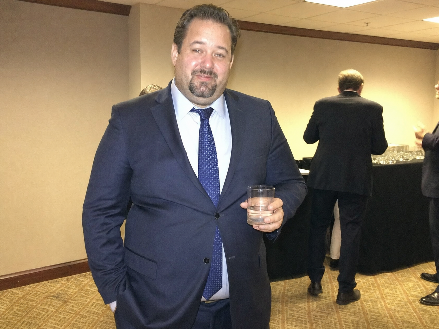 Ryan in 2018, at 241 pounds, at a work event.